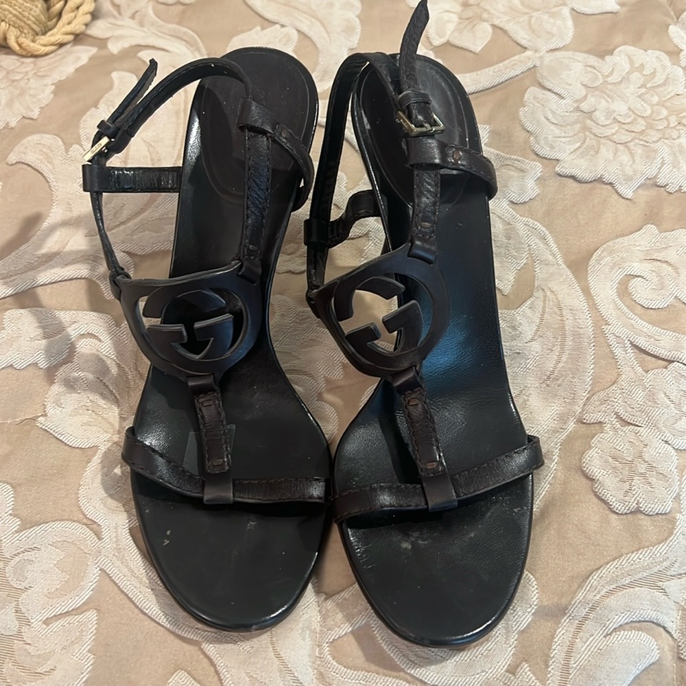 Brown, leather sandals